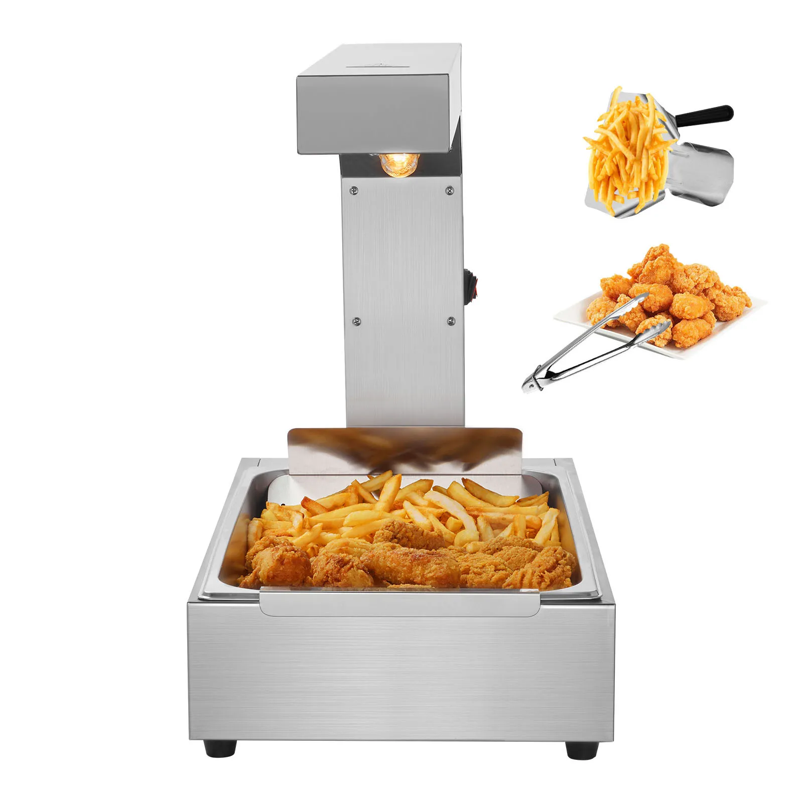 SucceBuy – chauffe-plats à frites, lampe chauffante commerciale pour aliments, comptoir électrique en acier inoxydable pour Buffet, cuisine, Restaurant