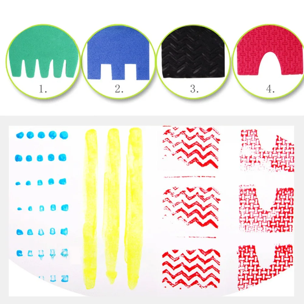 12PCS EVA Foam Made Painting Sponge Brush Gentle Texture Roller & Stamp Combo DIY Drawing Tools Multi Pattern Assortment