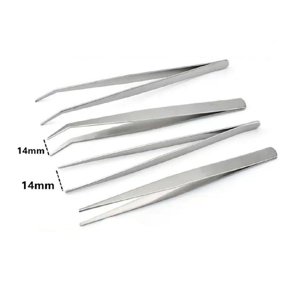 Stainless Steel Precision Forceps Round Head Curved Tip Pointed Tip DIY Hand Tool Clips, Eyelash Beauty