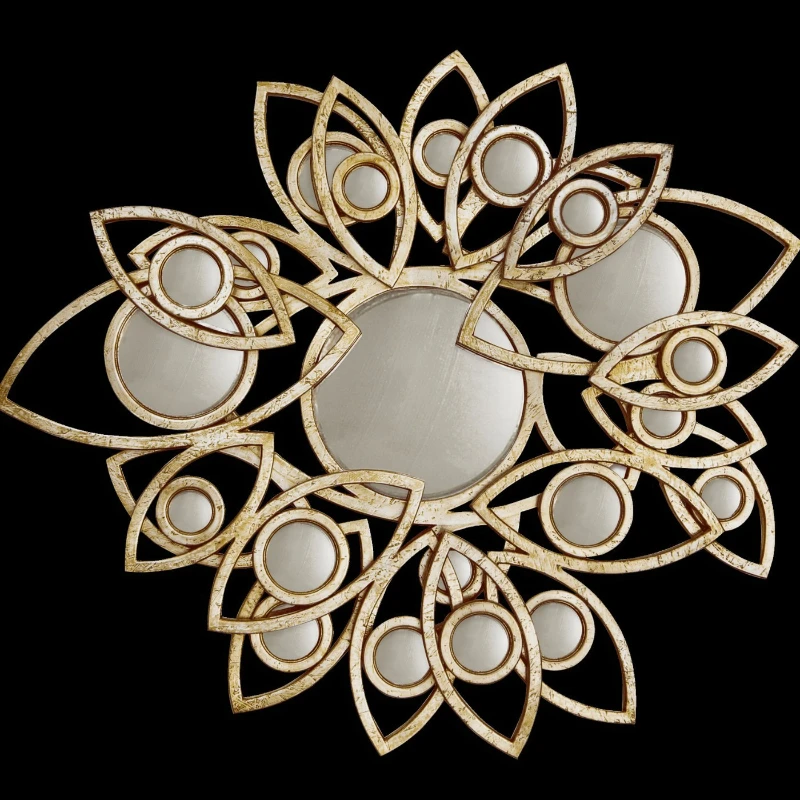 

Hollow-out five-pointed star log color dining table Christmas mirror for banquets in hotel restaurants