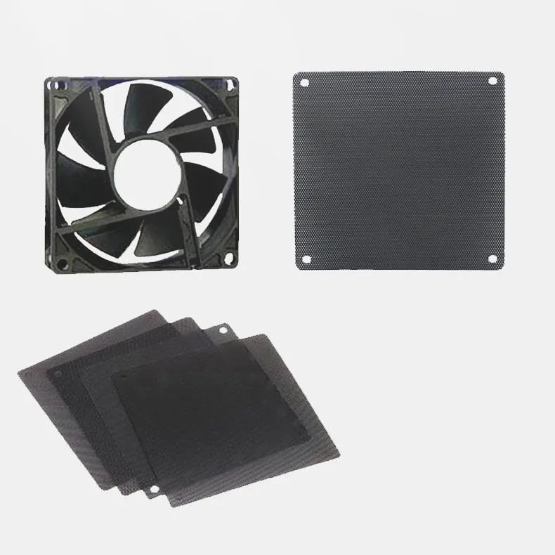 5PCS 80mm 90mm 120mm 140mm Cuttable Schwarz PVC PC Lüfter Staub Filter Staubdicht Fall computer Mesh Kühlung Ultra Feine Staubdicht Abdeckung – Detail 1