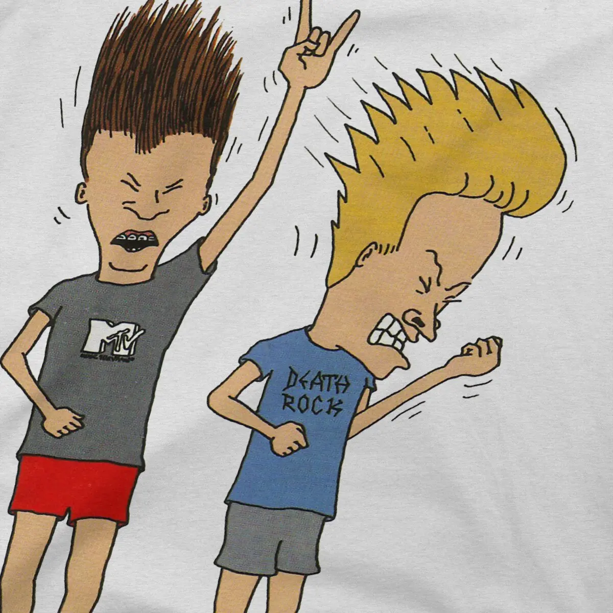 Rock Beavis and Butthead Funny Sarcastic Cartoon T Shirt Alternative O-Neck TShirt Harajuku Streetwear