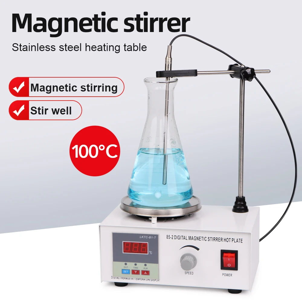 

85-2 1000ml Digital Display Magnetic Stirrer Mixer Hot Plate Heating Magnetic Stirrers with Stir Bar Laboratory Equipment