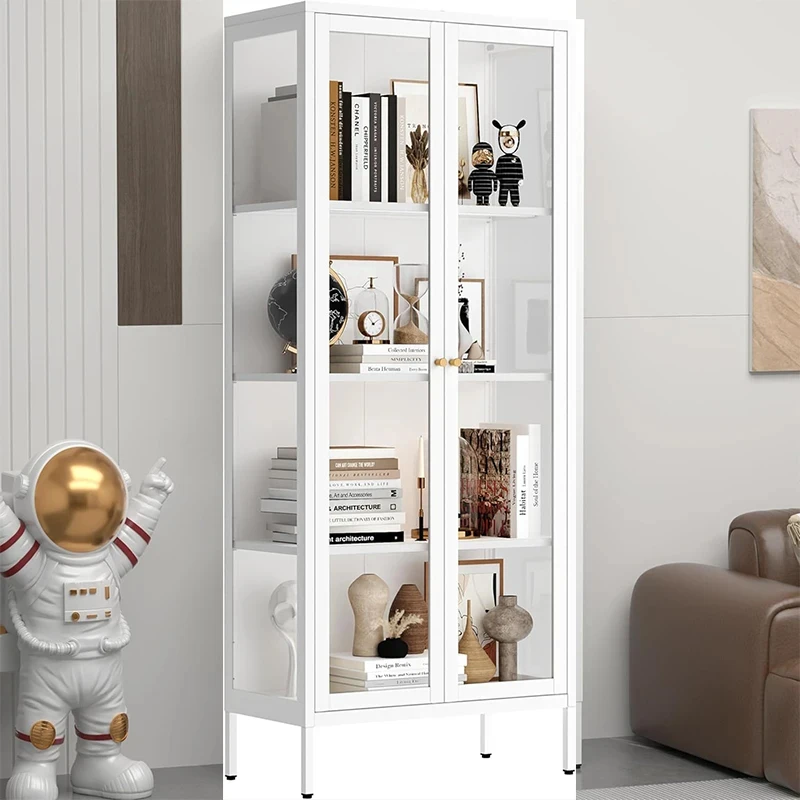 custom.High Quality Metal Storage Cabinet Adjustable Metal Shelf Curios Display Rack Drawers LED Light Commercial Heavy Du