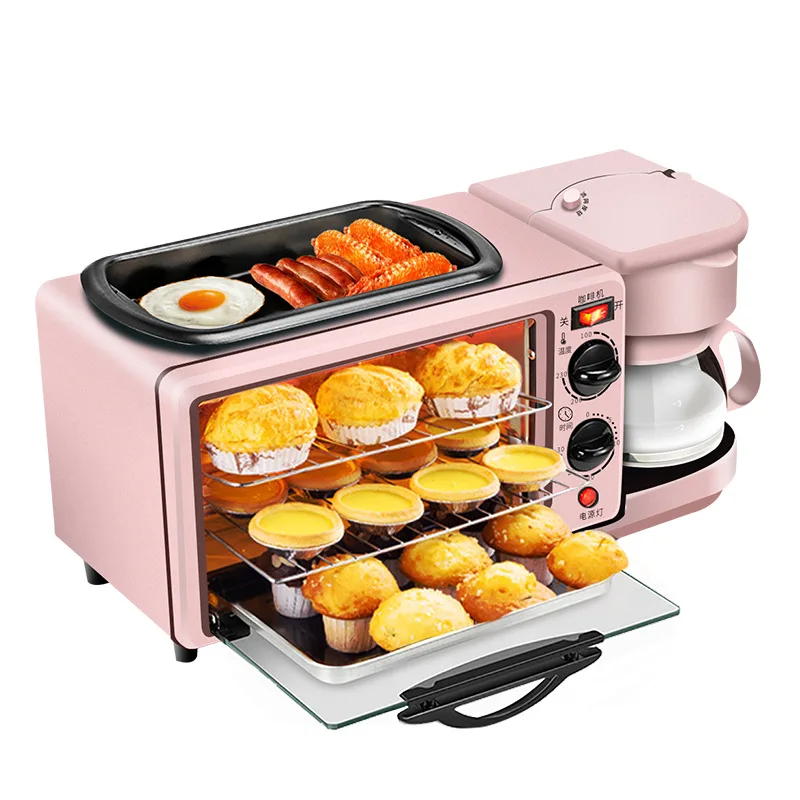 

High Quality 3 in 1 Breakfast Makers 110V Factory Sale 600ml Coffee Maker 16L Toaster Oven Kitchen Machine