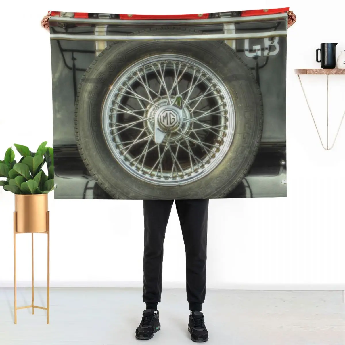MG Retro Vintage Spare Wheel Throw Blanket cosplay anime Plush Soft Loose Winter beds Blankets