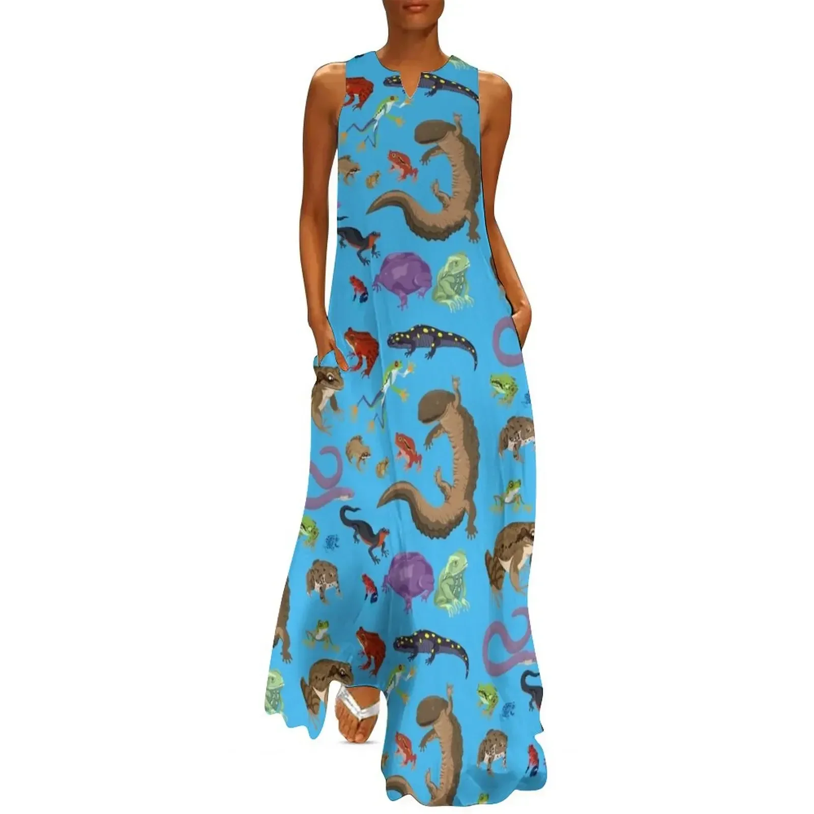 

I Am Thankful For Amphibians Long Dress Dance dresses luxury woman party dress Dress woman