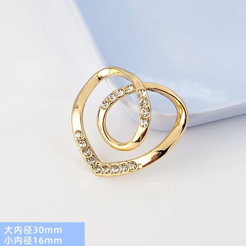 1 قطعة القلب الزاوية عقدة مشبك وشاح مشبك كل مباراة قطعة أثرية قميص هيم تي شيرت المرأة اكسسوارات الديكور بروش بالجملة