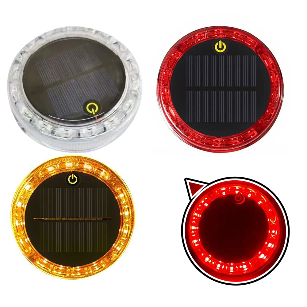 1pc Car Tail Light Rear Lamp WarningLight Tailight Built-in Solar Panel Car FlashingLight Rear Light Part For Trailer Truck Boat
