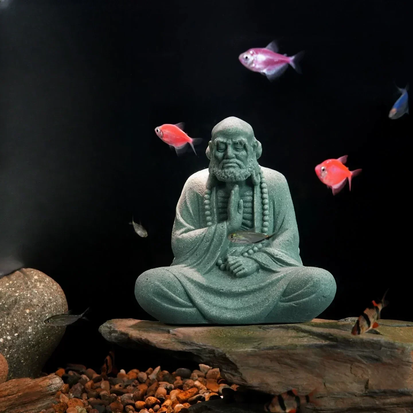 FX-1     Dharma Buddha Statue Landscape Ornament Rockery Waterscape Zen Chinese Tea Play Desktop Boutique Creative Tea Pet