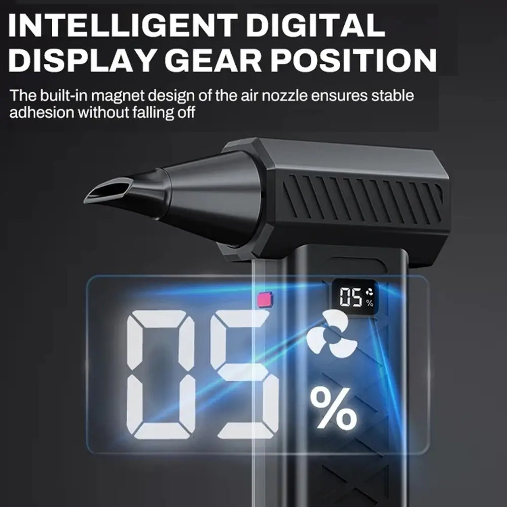 130000 RPM Turbo Violent Fan Brushless Motor with LED Light Powerful Air Blower Rechargeable High-Speed Electric Air Duster