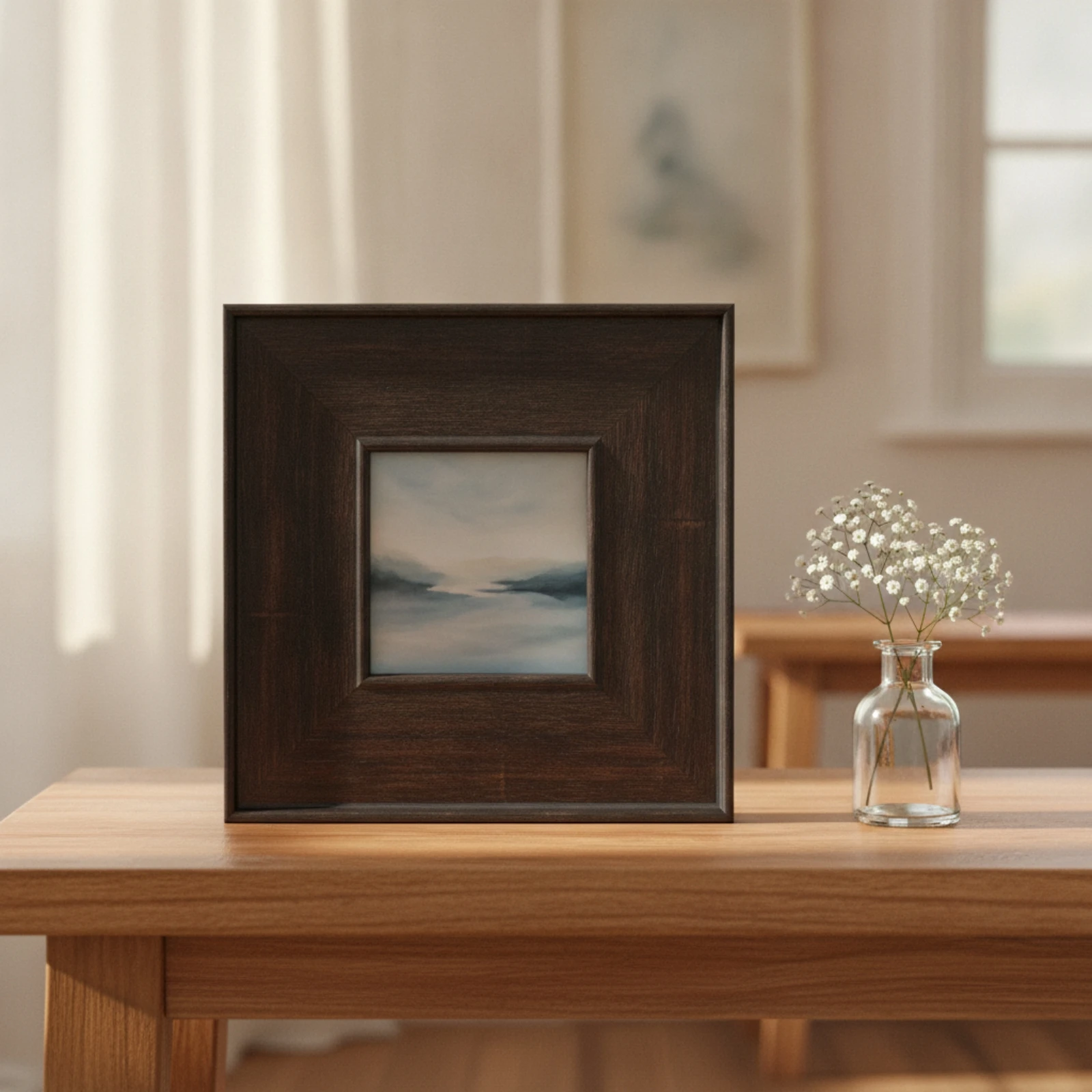 Wooden Picture Frame Decorative Wood Frame with Black Edging Wall-Mountable Sturdy for Photographers, Living Room, Bedroom