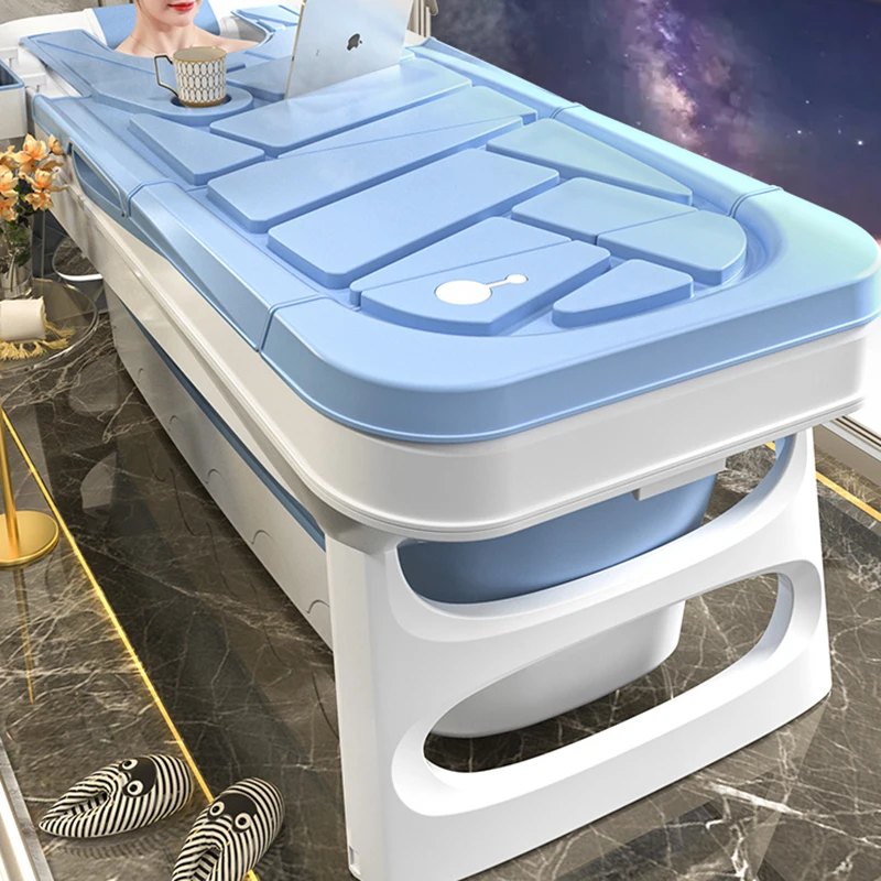 Plastic Large Foldable Portable Bathtub Body Sauna Collapsible Simple Adult Bathtub Mobile Voetenbad Bathroom Products YX50FB