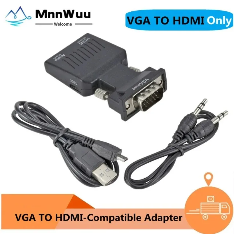 

VGA to HDMI-compatible Converter Adapter 1080P VGA Adapter For PC Laptop to HDTV Projector Video Audio VGA TO HDMI-Compatible