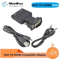 VGA to HDMI-compatible Converter Adapter 1080P VGA Adapter For PC Laptop to HDTV Projector Video Audio VGA TO HDMI-Compatible