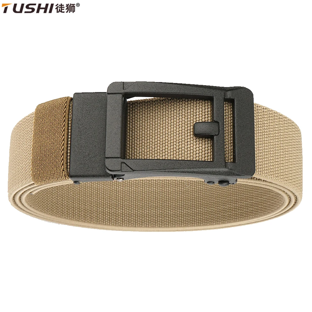 

TUSHI Men Elastic Belt Alloy Metal Automatic Buckle for Men Durable Tactical Belt Cowboy Outdoor Army Belt Hunting Women's Belt