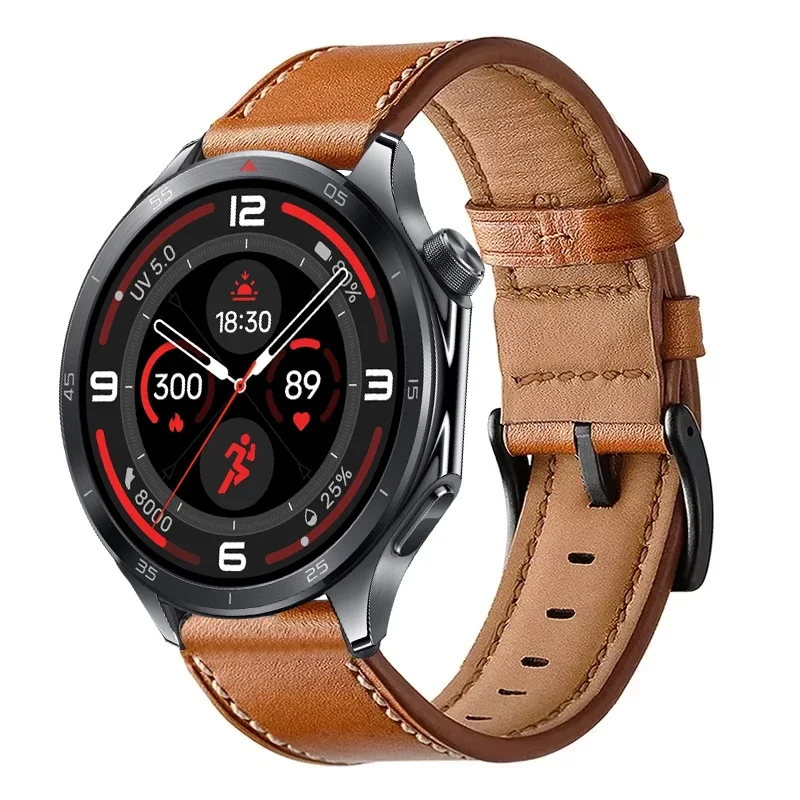 Retro Leather Band For OnePlus Watch 3 2 2R/OnePlus 46mm Smartwatch Strap For OPPO Watch X X2/Watch 4 Pro 22mm Bracelet Correa