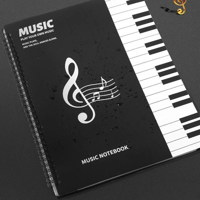 

Black White PP Cover A4 20-Sheet 40-Page Versatile Music Score Holder For Piano, Featuring A Non-Reflective And Reversible Desig