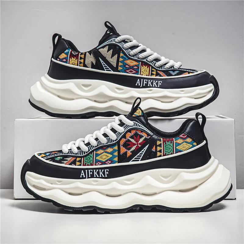 

Мужские кроссовки Спортивная обувь на платформе Тканевая обувь для мужчин Повседневная обувь Лоферы Спорт и отдых Нескользящая вентилируемая универсальная обувь