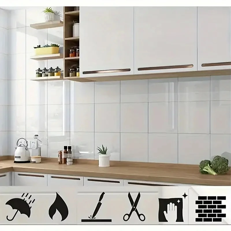 10/20PCS Thickened Self-adhesive Decor Wall Sticker Marble Tile Floor Sticker PVC Waterproof Toilet Bathroom Kitchen Home Floor