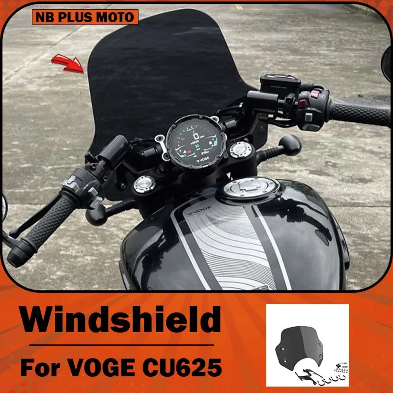 【Premium】For VOGE CU625 modification: upgraded front windshield, thicker and more transparent windscreen, and additional air duc