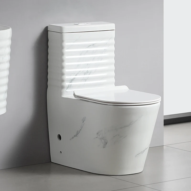 Ceramic Modern One-Piece Floor-Mounted Toilet With S-Trap Dual Flush And Easy-Clean Design
