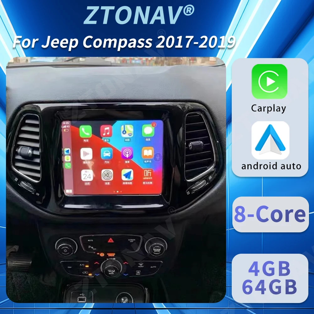 Carplay Android Screen For Jeep Compass 2017 2018 2019 Car Radio Stereo Car Multimedia Player Navigation GPS Auto Headunit