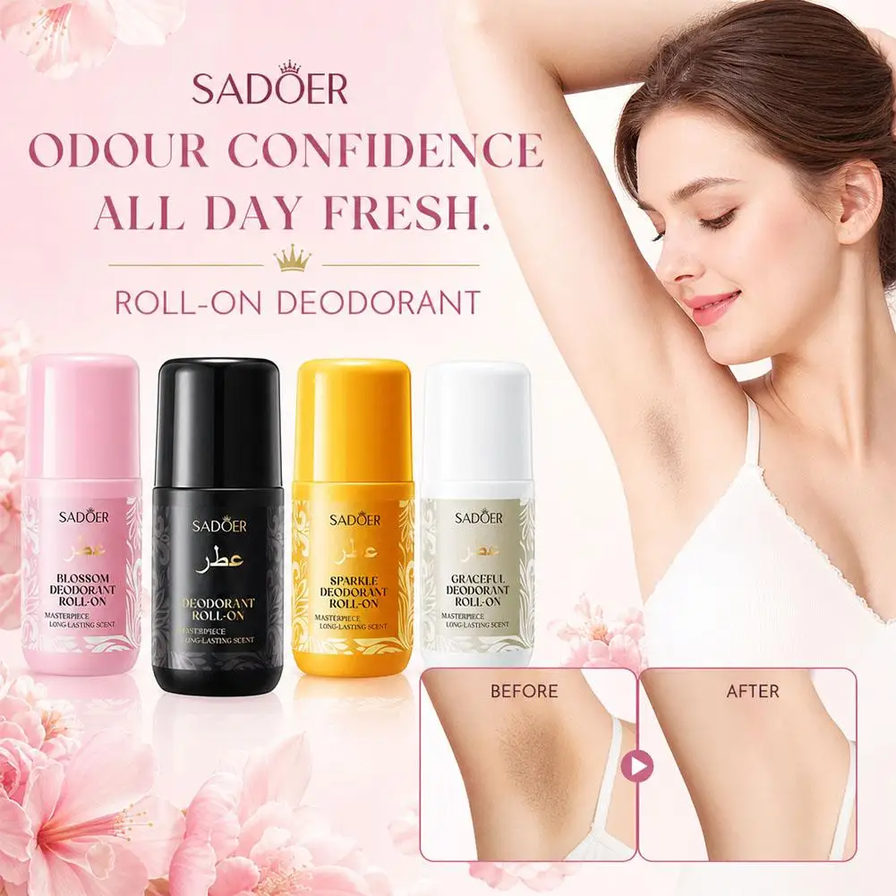 50ml Velvet Rose Blossom Deodorant Roll On Long Lasting Floral Fragrance Antiperspirant Body Lotion For Women