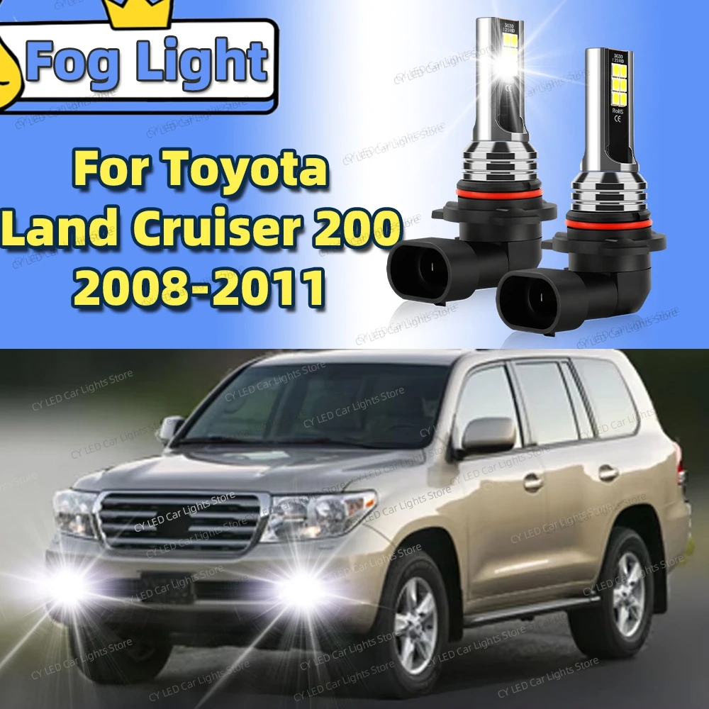 2Pcs LED Front Fog Light Lamp Car Bulbs 6000K For Toyota Land Cruiser 200 J200 2008 2009 2010 2011 Canbus Accessories Lamp