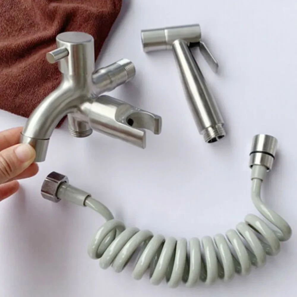 Stainless Steel Toilet Hand Held Bidet Faucet Sprayer Bidet Set Sprayer Gun Toilet Spray For Bathroom Self Cleaning Shower Head