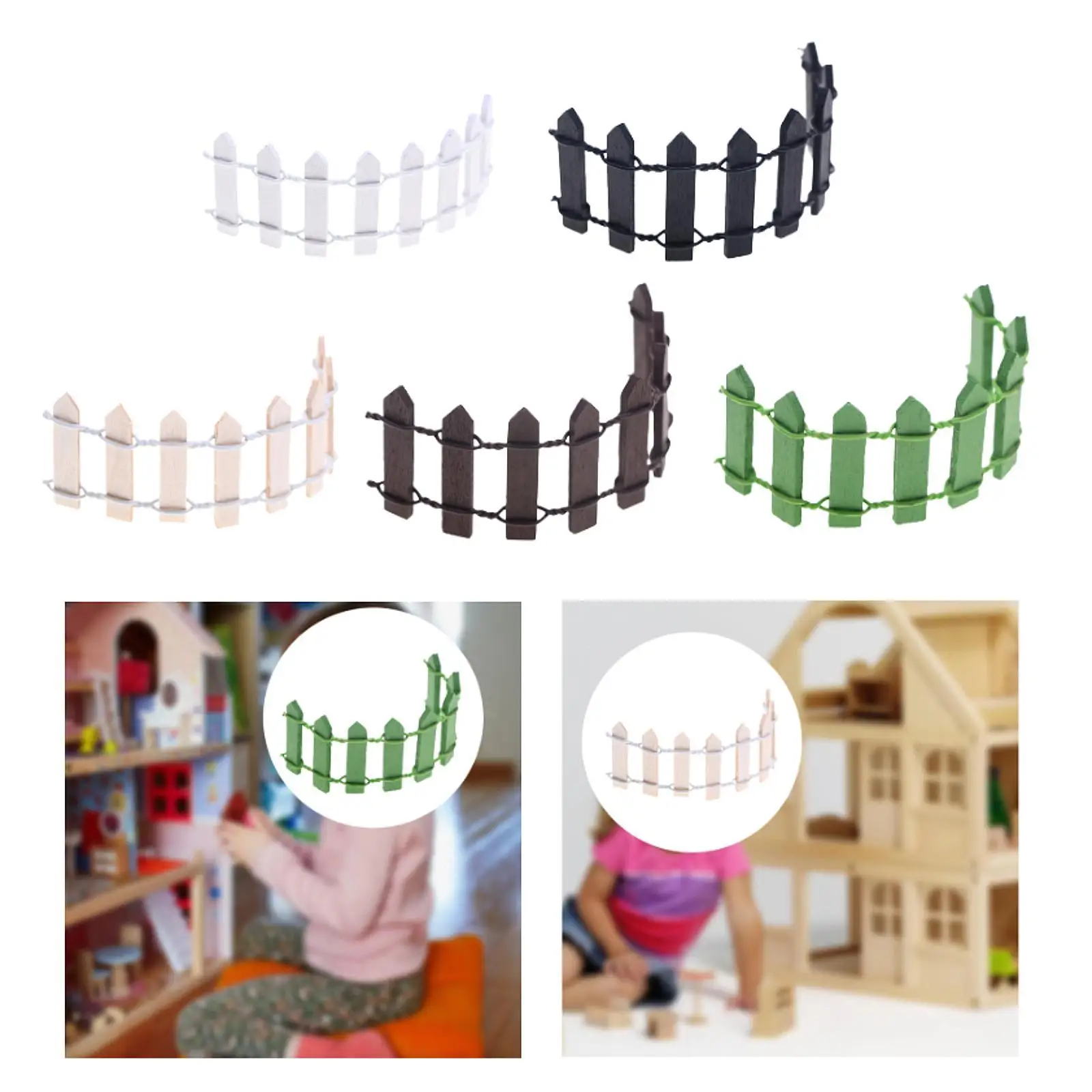 Miniatur-Gartenzaun, DIY-Einrichtungen, Simulation, Miniatur-Holzzaun für Handwerk, Mikrolandschaft, DIY-Modell, Feengarten-Geschenk