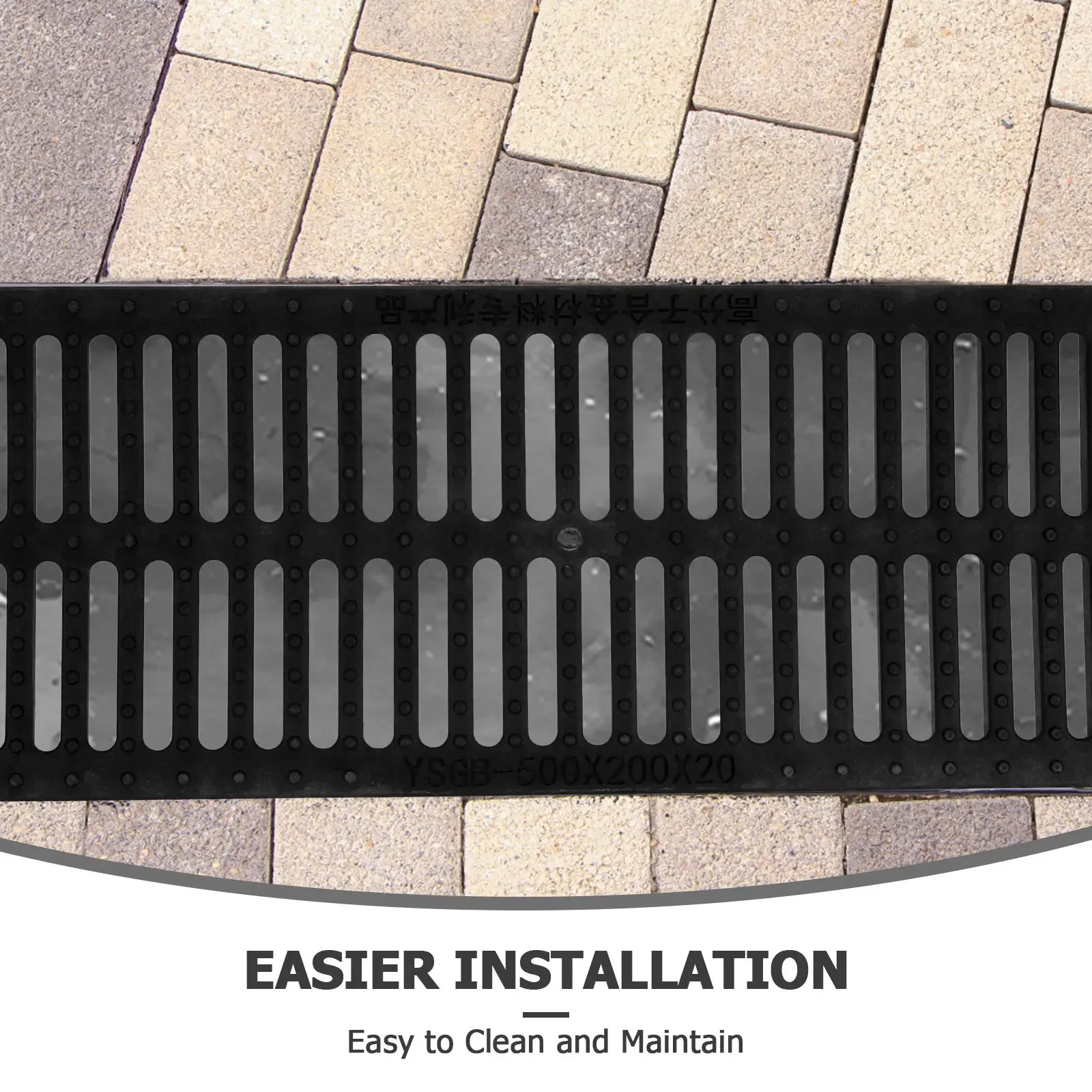 

Outdoor Resin Manhole Cover Drain Grate - Sturdy Plastic Trench Cover for Sewer Accessory Replaceable City Drainage System