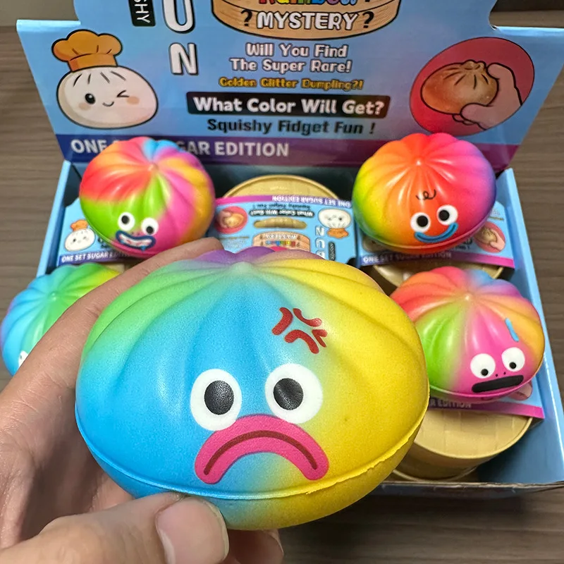 Squishy De Dumpling 9 Cm – Juguete Antiestrés De TPR, Blandito Y Adorable, Con Cestita De Vapor, Ideal Para Regalar