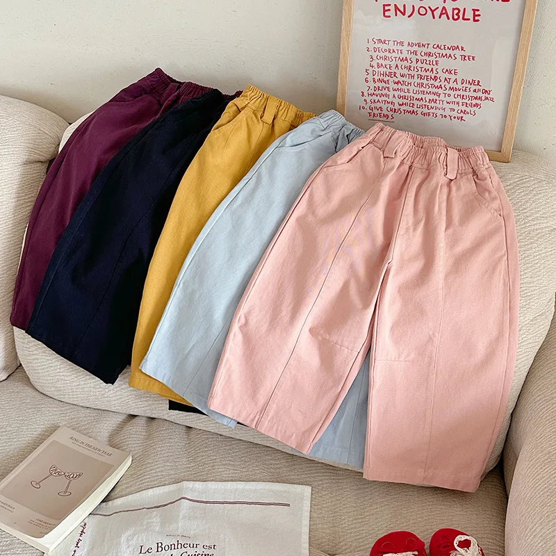 Children Clothing Girls Radish Casual Pants 2025 Spring Autumn New Children Casual Daily Stylish Versatile Pants