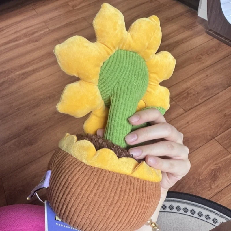 MINISO Girasole Bambola in vaso Peluche Rosa Bambola Ornamento da tavolo Regalo