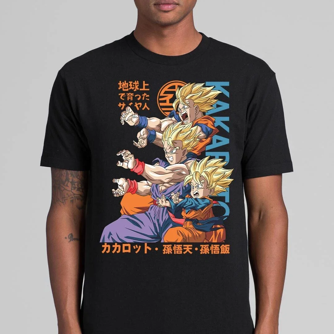 メンズ悟空ドラゴンボールZ Tシャツカメハメハ半袖超サイヤ人サマーコットンレディースTシャツストリートウェアカジュアル高品質トップ