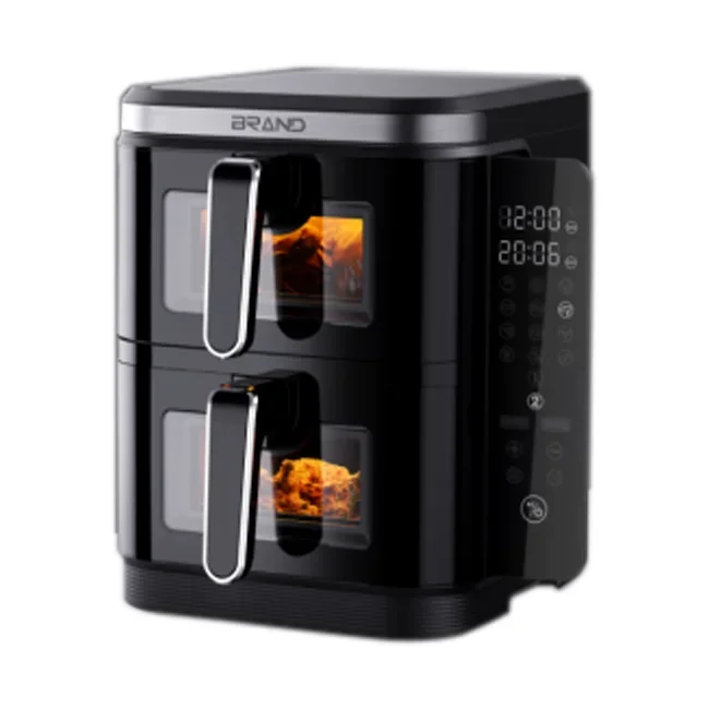 Double Layer 11L Large Capacity  10 Preset Menus Side Foldable Color Screen Dual Control  Two Zone Electric Air Fryer
