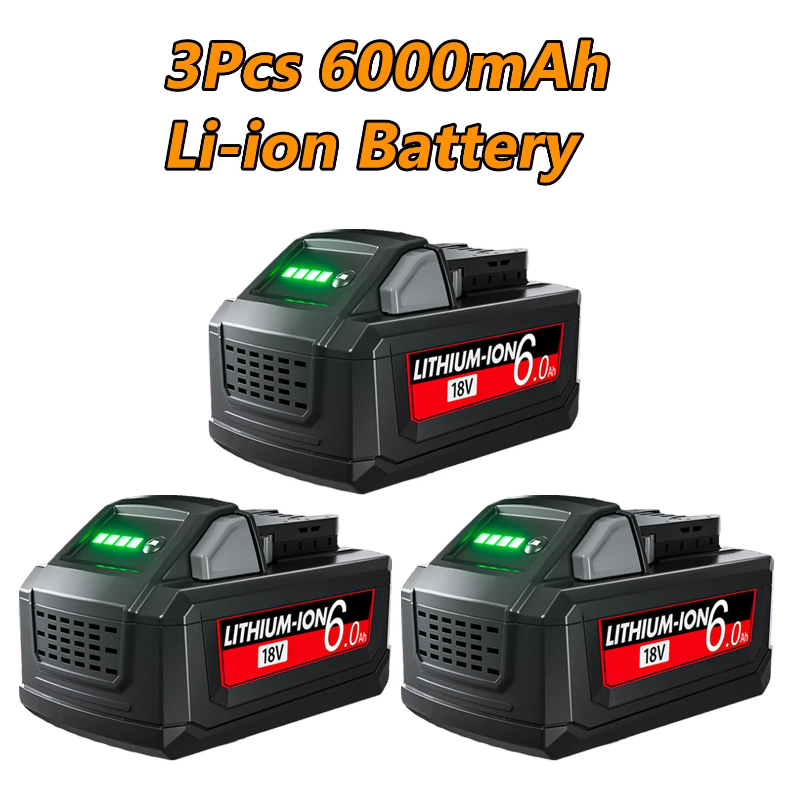 Voor Milwaukee M18 6000mAh Batterij 18V Li-Ion M18B5 48-11-1860 48-11-1850 48-11-1840 48-11-1830 48-11-1820 Vervangende Batterijen - afbeelding 1