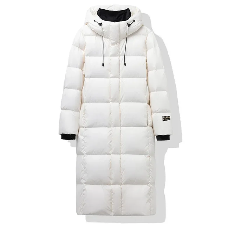 2024 Winter Extreme Cold Thicken Goose Down Coat for Women Warm Hooded Long Parkas Fashion Casual Couple White Goose Down Coats