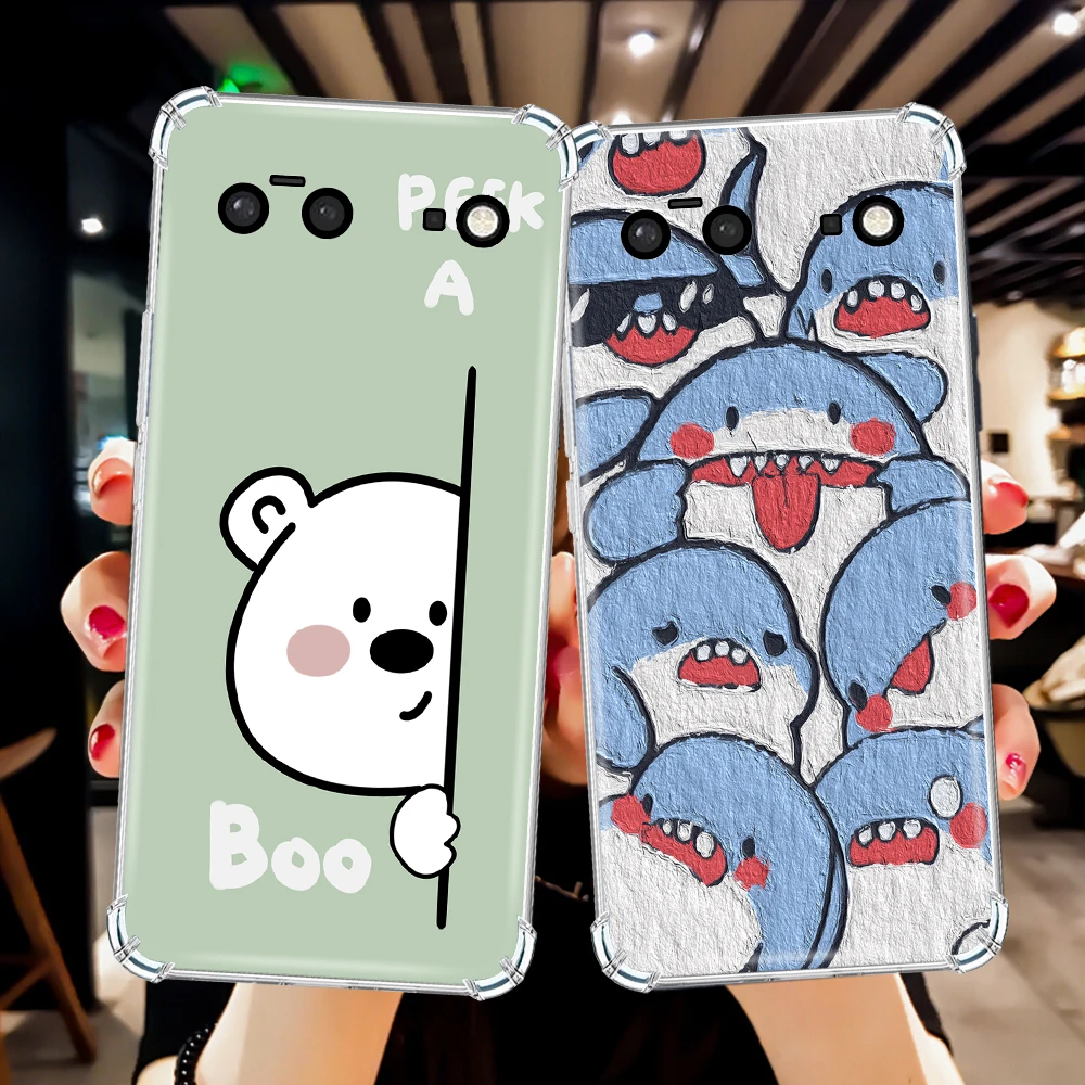 Cartoon Cute Pig Phone Case for Google Pixel 7a 7Pro 7 Shockproof Coque Capa for Pixel 6a 6 8 Pro Transparent Soft TPU Fundas