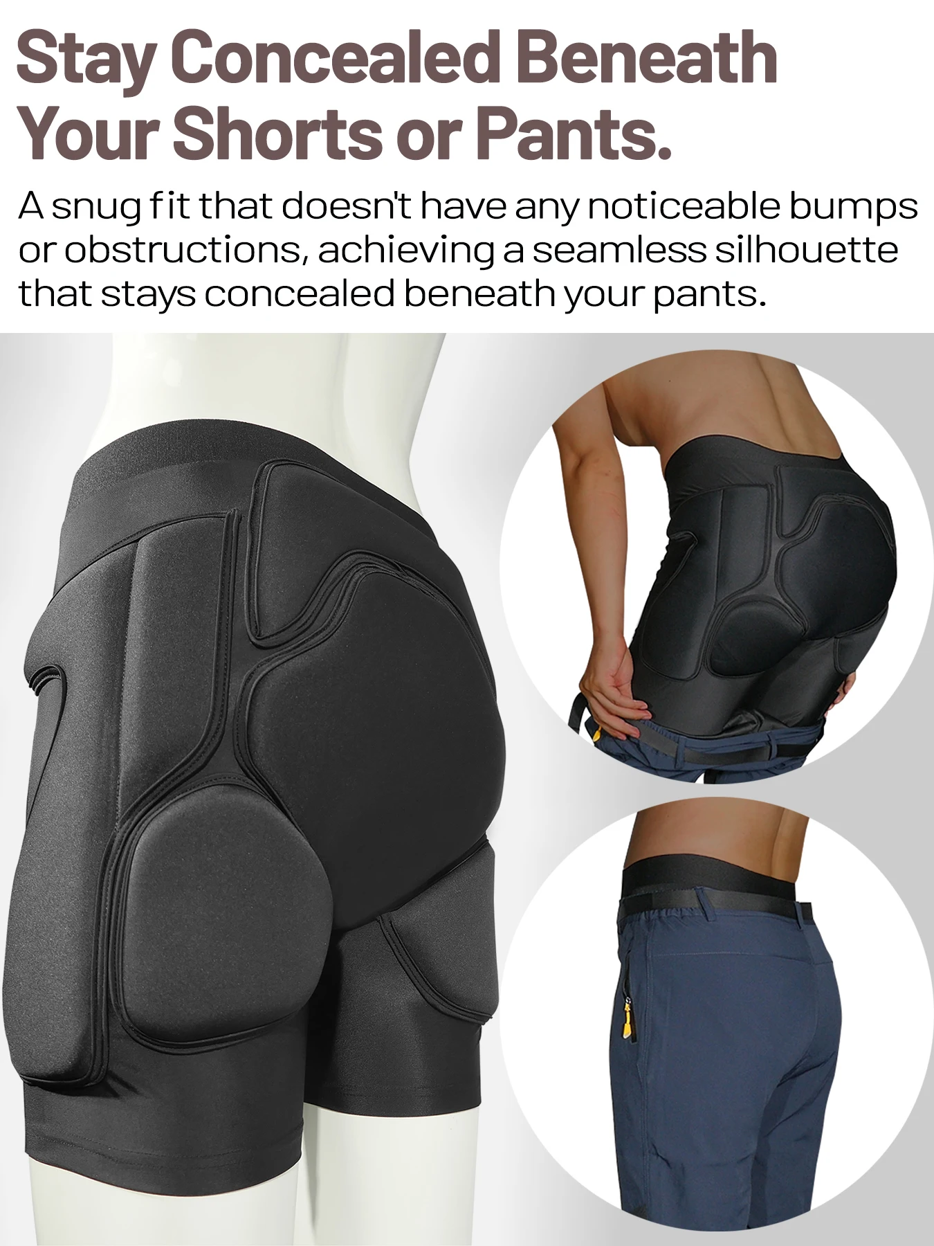 AVIVOR Protective Padded Shorts for Snowboard,Skate and Ski,Full Protection for Hip,Butt and Tailbone