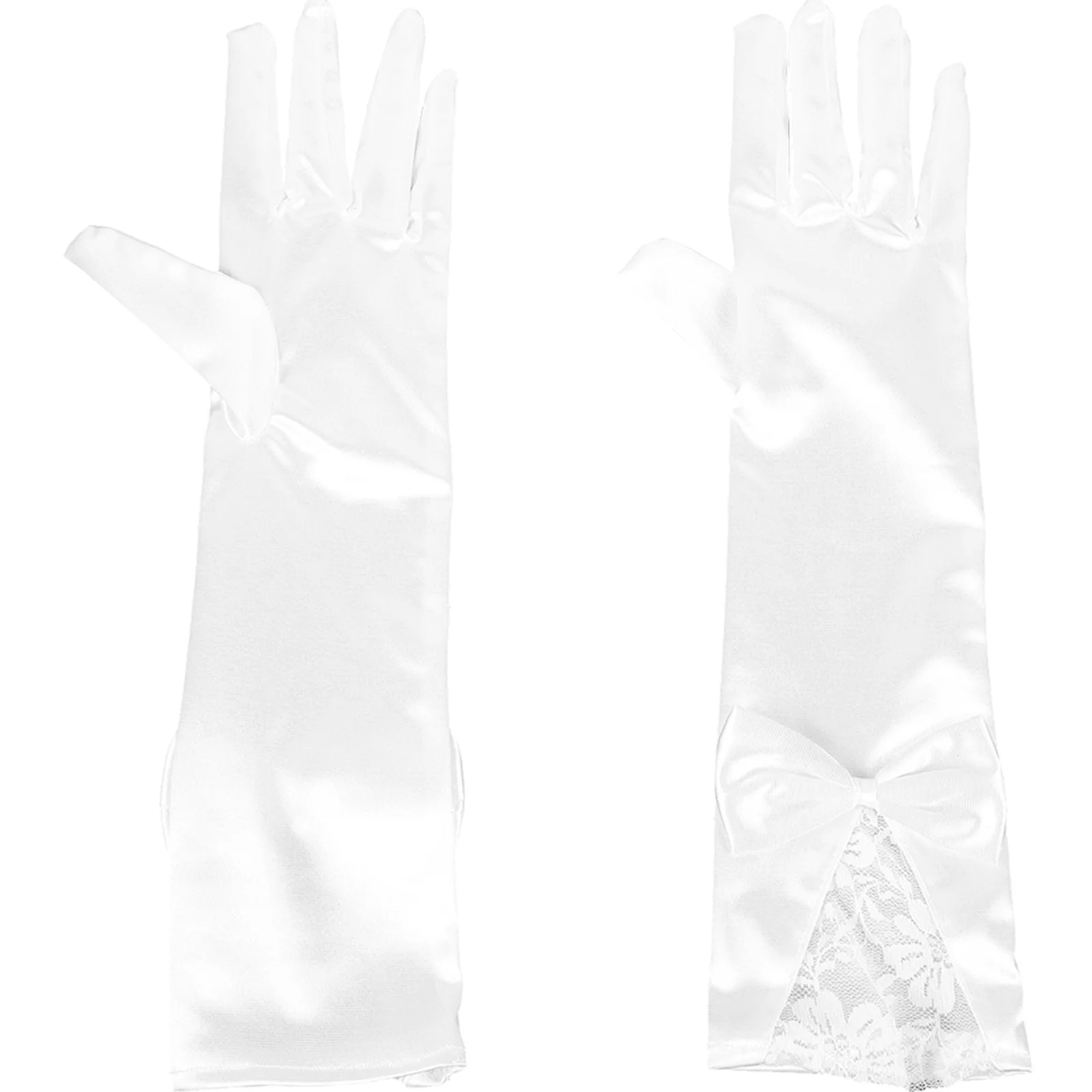 1 Pasang Sarung Tangan Pengantin Aksesori Gaun Pengantin Elegan Renda Panjang untuk Sarung Tangan Pengantin Pesta Prom dan Ulang Tahun
