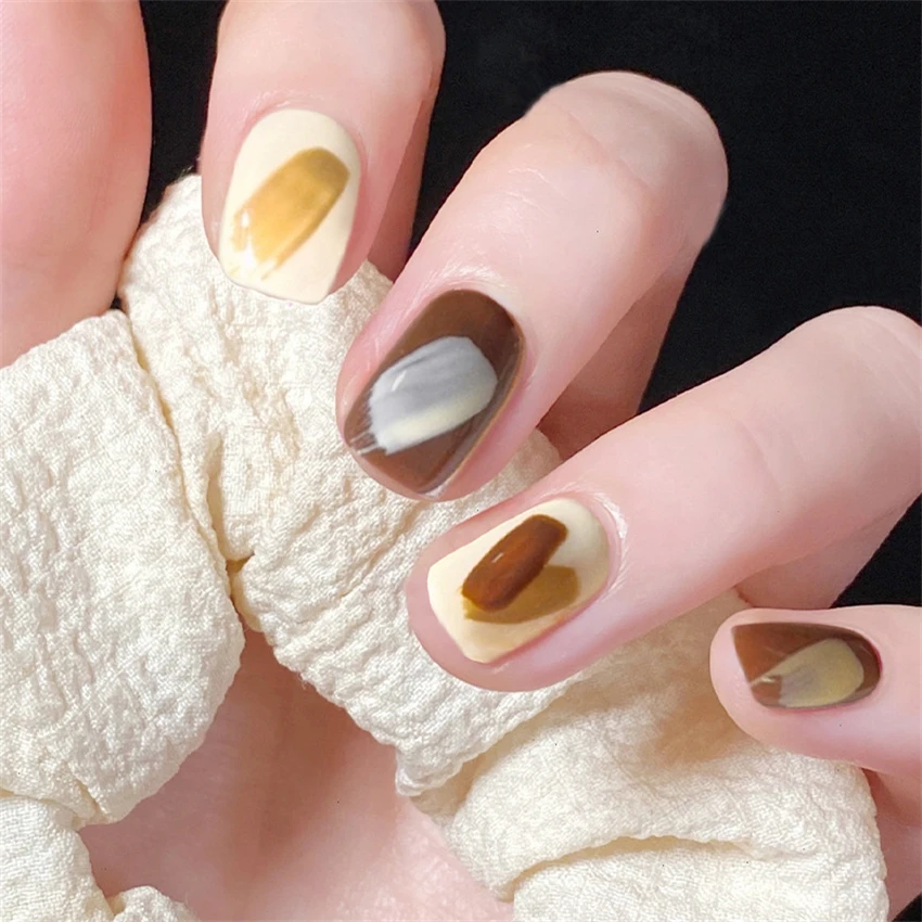 Faux Ongles Courts et Sans Couture en Forme de Cercueil, 24 Pièces, N64.Art, N64.Art, Coeur Rouge, à Pression, pour Fille