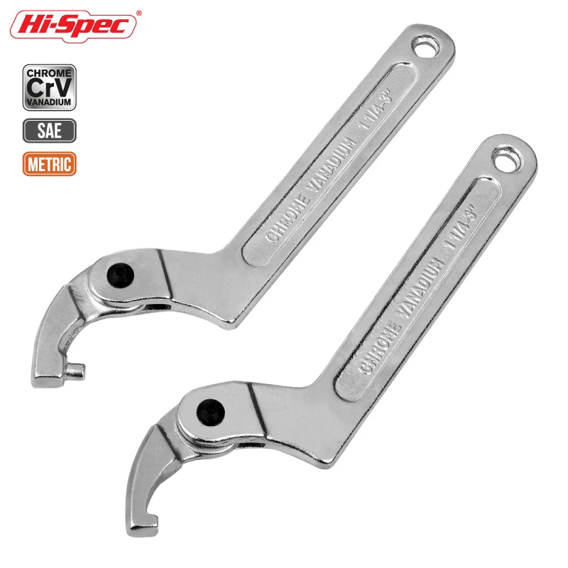 

Hi-Spec Adjustable Wrench Hook Spanner Square/Round Head Wrench Tool Nuts Bolts Hand Tools Universal Wrench Set Auto Tools Suppl