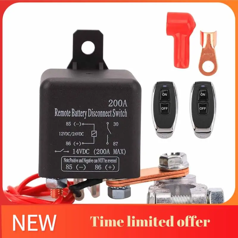 

ABRN-дистанционный выключатель аккумулятора 360A, пусковой ток, обновленный аварийный выключатель для автомобиля, грузовика, DC12V 200A, пульт дистанционного управления