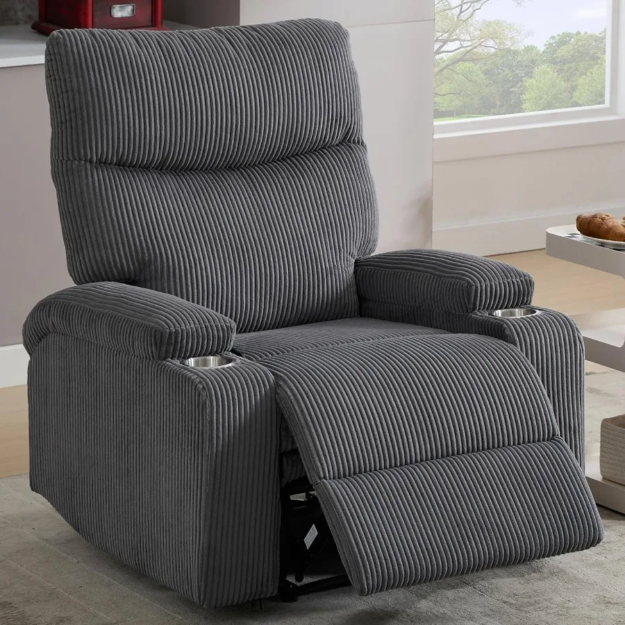 Recliner Chair Manual Sofa3 Comfortable Seating Positions Ideal for Living Room Office RV or Home Theater Oversized Recliner Ch