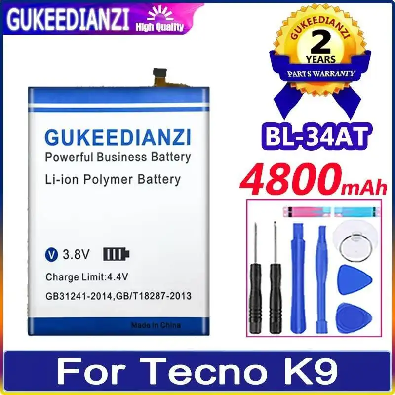 

Mobile Phone Battery BL-34AT 4800Mah For Tecno K9 Plus High-Efficiency
