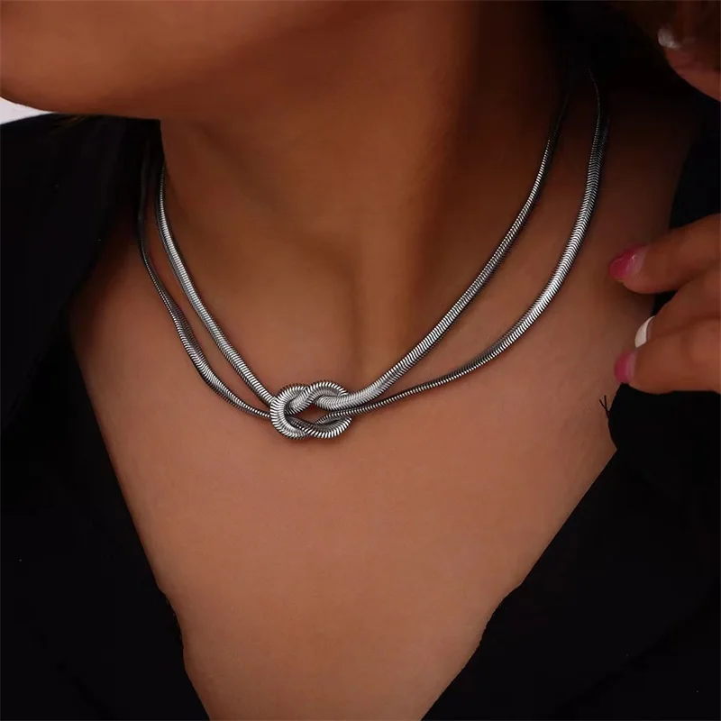 EILIECK 316L Stainless Steel Silver Color Chain Chokers Necklace For Women Fashion New Party Gift Neck Chain Jewelry Collar