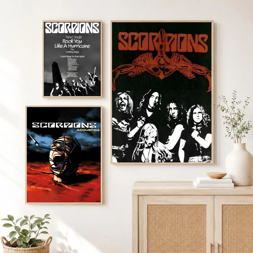 S-ScoRpiOns Band Album Cover Poster Self-adhesive Art Waterproof Paper Sticker Coffee House Dorm Room Wall Decor