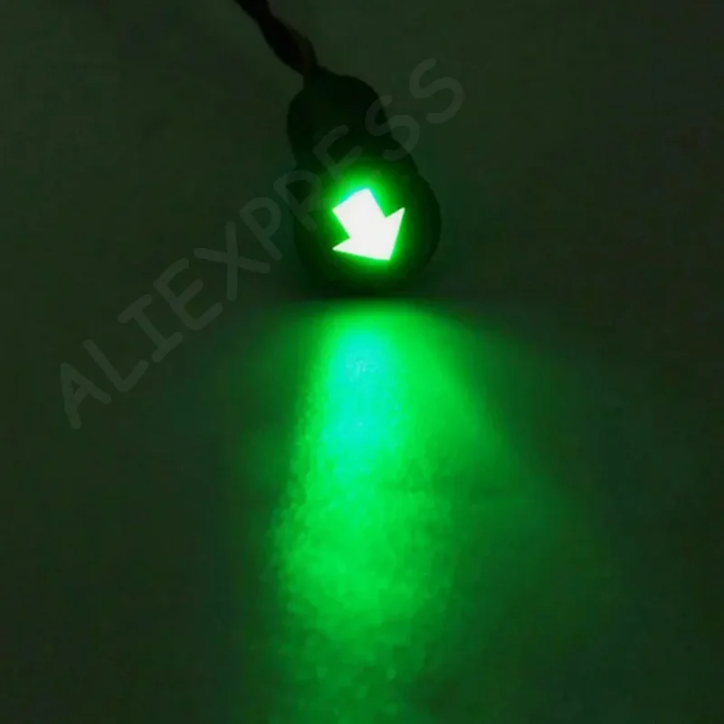 

2Pcs Vehicle Turn Signal Green LED Arrow Indicator Light with 12mm Metal Wire Lead